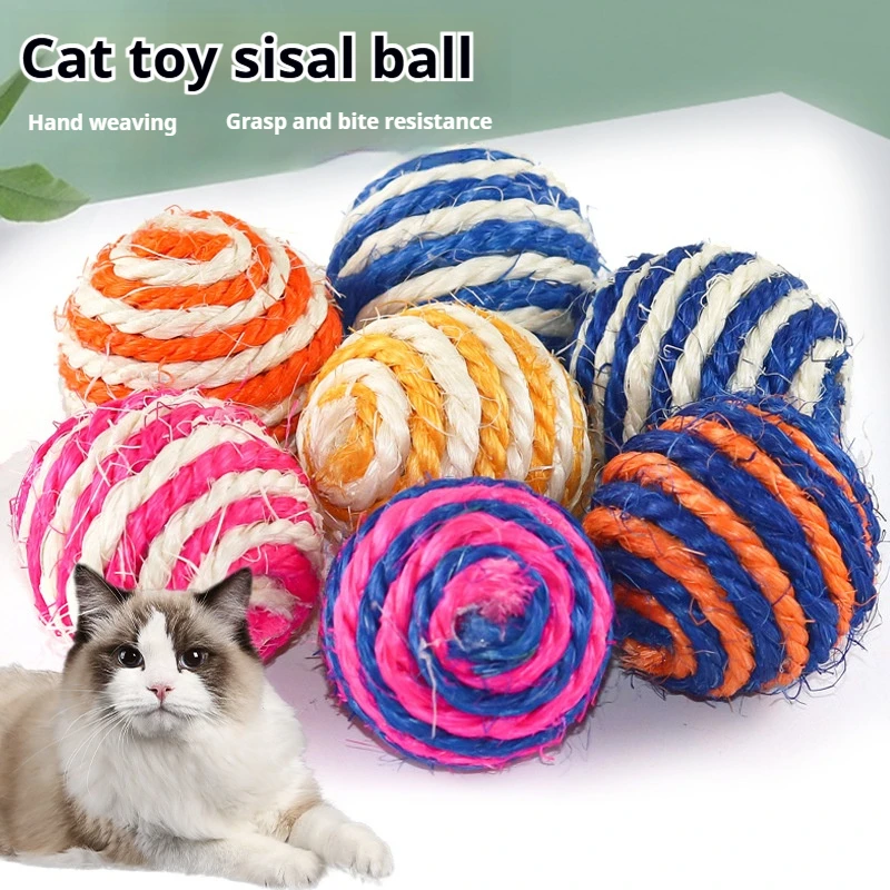 

Sisal Chew Ball for Dogs/Cats Pet Toys Sisal Balls Dog Self-relief Toys Funny Cat Grinding Teeth Cat Scratch Ball Cat Toys
