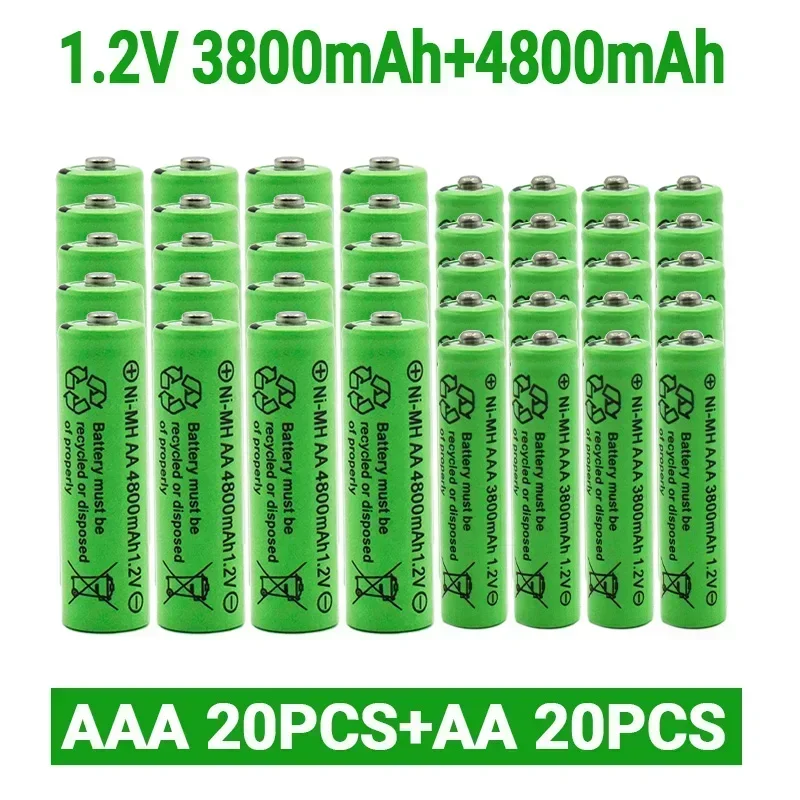 1.2V AA 4800mAh NI-MH Rechargeable Batteries+1.2 V AAA 3800 MAh Rechageable Battery NI-MH Battery