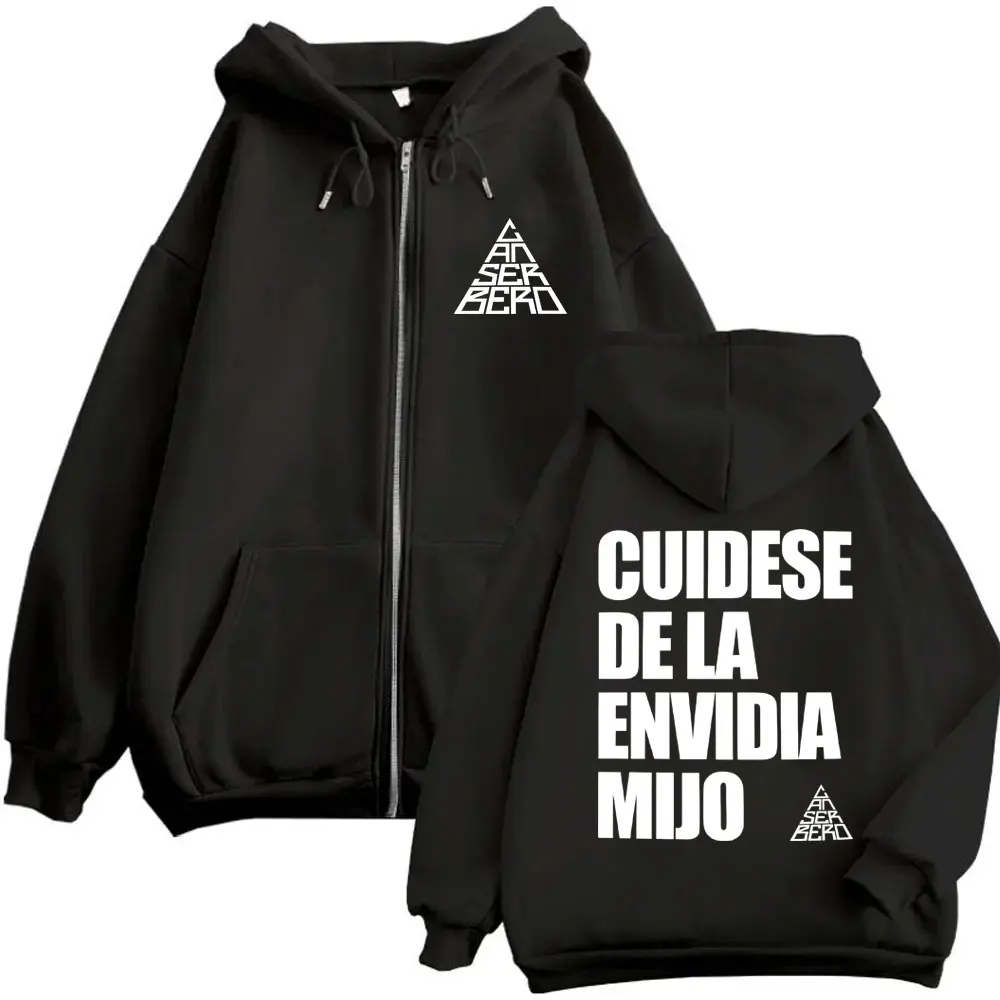 

Canserbero Cuidese Dela Envidia Mijo Zipper Hoodie Men Hip Hop Fashion Oversized Zip Up Jacket Coat Male Casual Vintage Hoodies