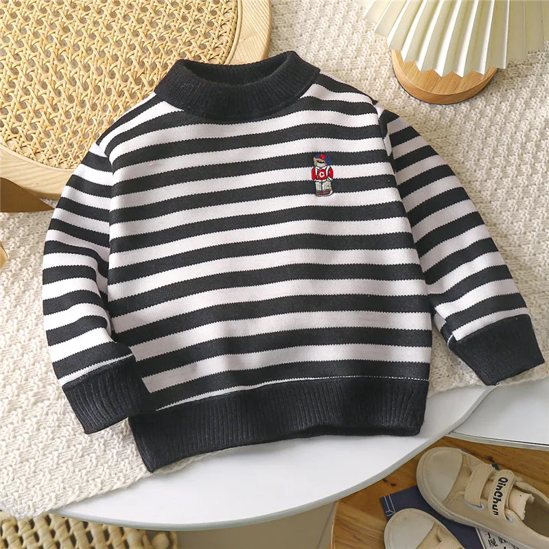 2024 New  Autumn Winter Sweater For Kids Winter Clothes Boys Girls Sweaters Thicken Pullover Warm Children Outwear