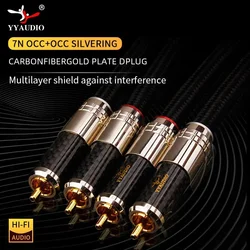 YYAUDIO Hi-end Audio 2 RCA Cable Male to Male Multimedia DVD Interconnect top quality Occ Dual RCA to Dual RCA Cable 1m 2m