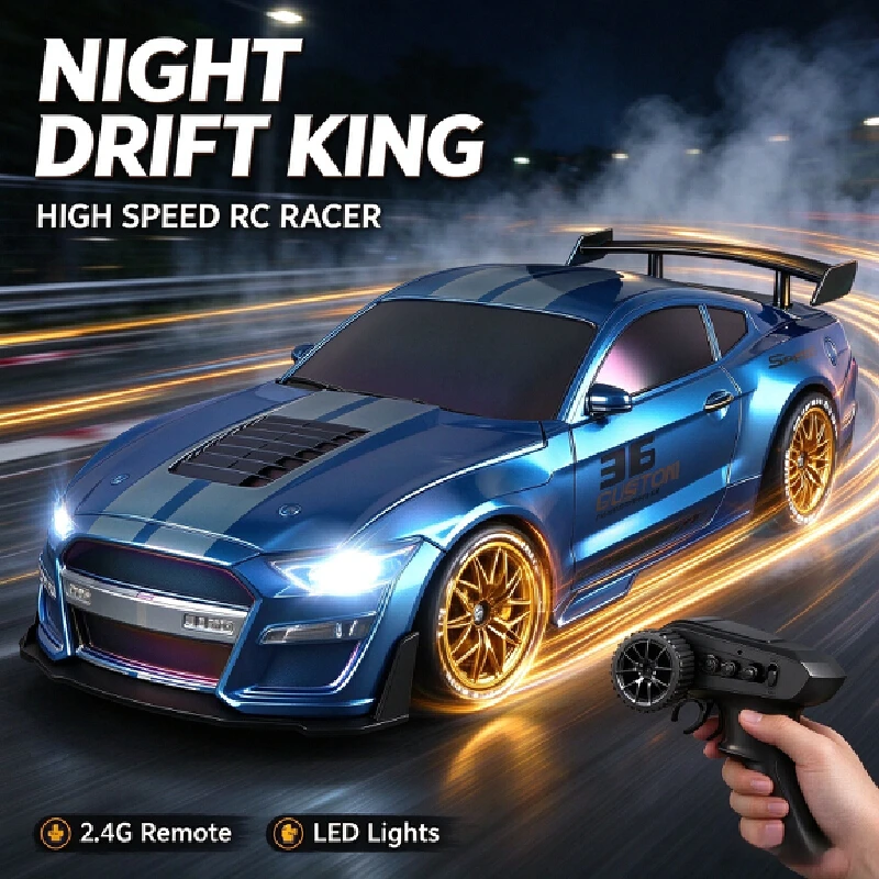 Rc Drift Car 4wd 2.4g Full Scale High Speed Remote Control Racing Vehicle Rechargeable Hobby Car For Adult