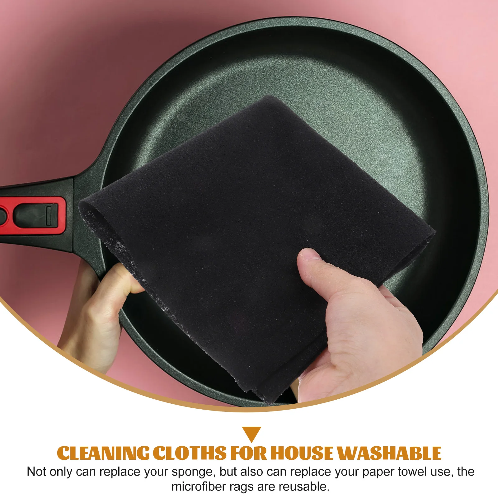 

8pcs Black 30x30cm Microfiber Cleaning Cloths Super Absorbent Reusable Glass Window Car Interior Dusting Rags Home Kitchen