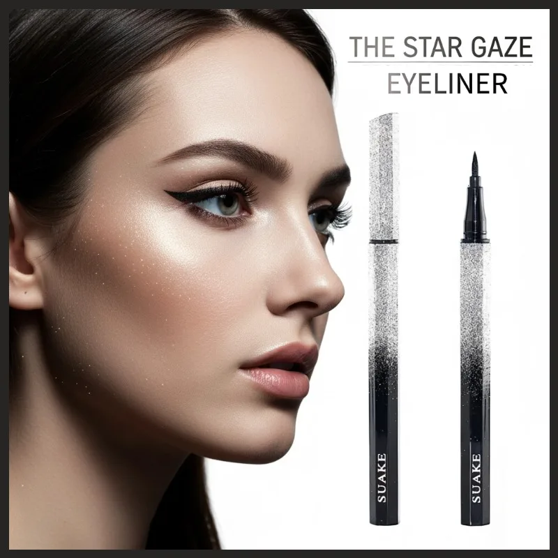 أقلام تحديد عيون سوداء مقاومة للماء، سريعة الجفاف، تدوم طويلاً، ناعمة ومضادة للتلطخ، أدوات مكياج سائل #1