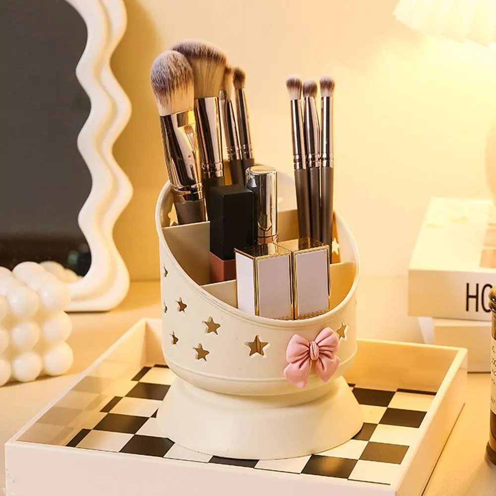 High Quality Plastic Pen Holder 3Grids Multipurpose Makeup Brush Holder Desktop Sorting Box