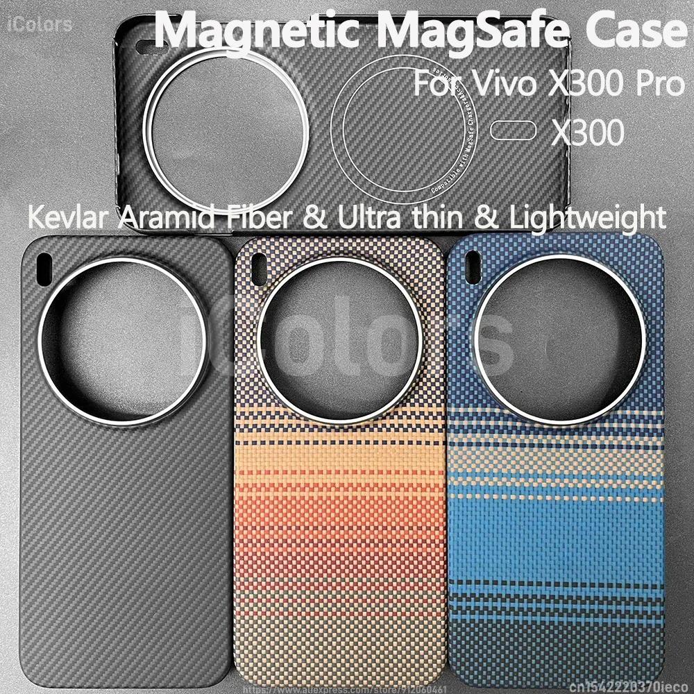 

Magnetic MagSafe Case for Vivo X300 Pro/X300 Aramid Carbon Fiber Case Ultra thin Lightweight Armor Protective Cover