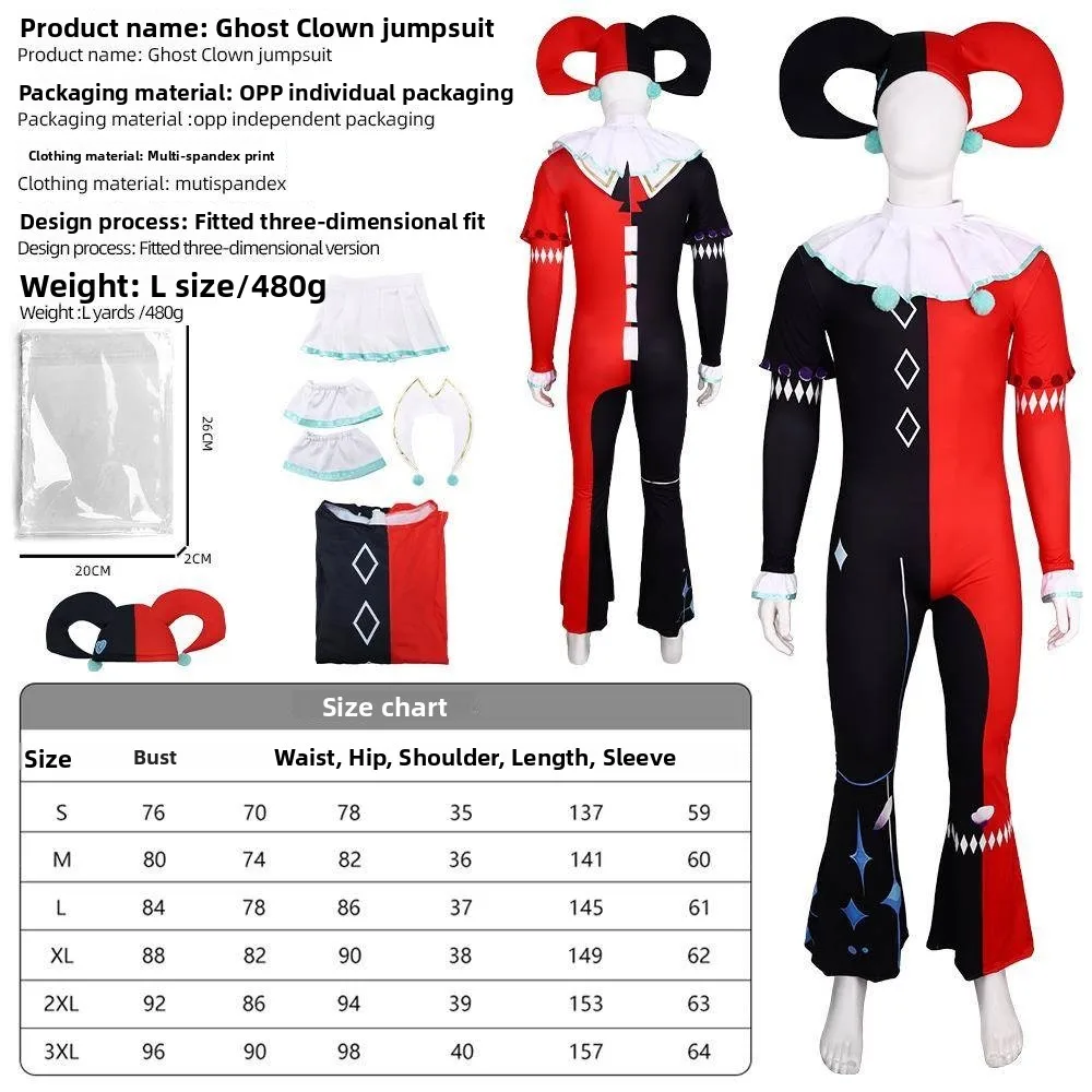 

Abba Clown Cosplay loween Terror Role-plang Costume Egg Par Escape Night Ghost Abba Stage Costume Ladies Faion