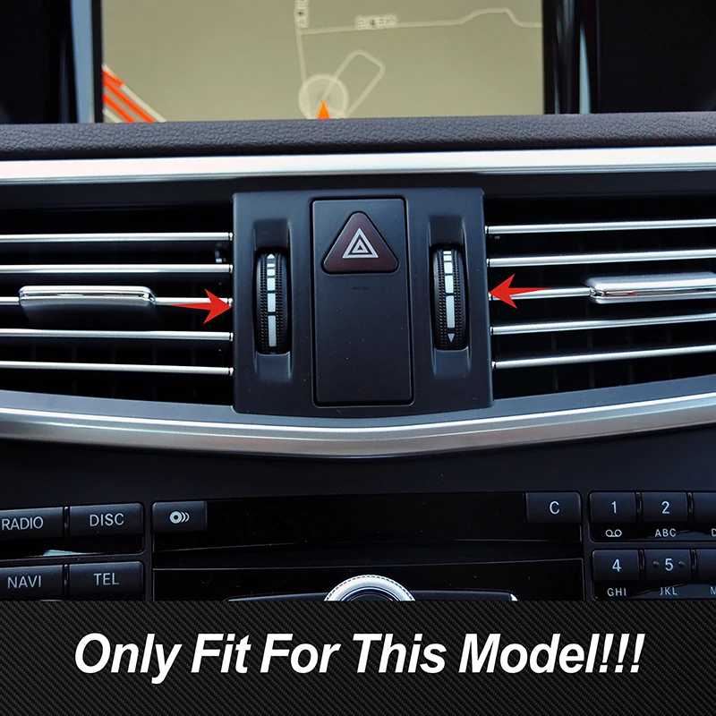 وحدة التحكم في الهواء مركز تحذير ضوء الإطار ، الفولاذ المقاوم للصدأ الديكور تقليم ، اكسسوارات السيارات ، مرسيدس بنز E الفئة W212 2010-2011