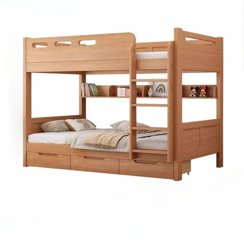 

Full solid wood upper and lower beds, bunk beds, parallel high and low beds, small apartment