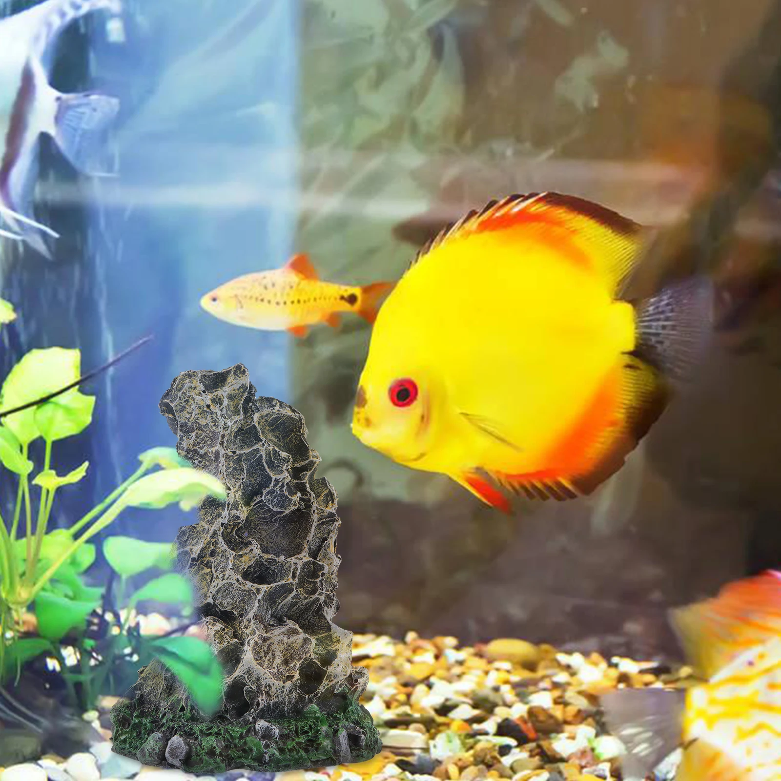 

Aquarium Stone Resin Ornament Realistic Fish Tank Hide Play Place Aquascaping Rockery Decor Artificial Aquarium