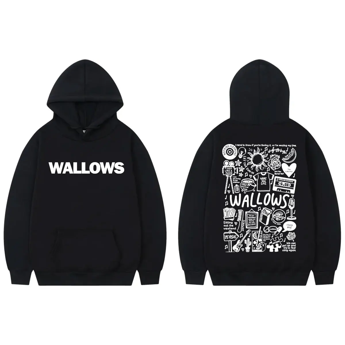 Rock Band Wallows Model Tour 2024 Hoodie High Quality Fashion Oversized Pullovers Men Women Casual Long Sleeve Hooded Sweatshirt