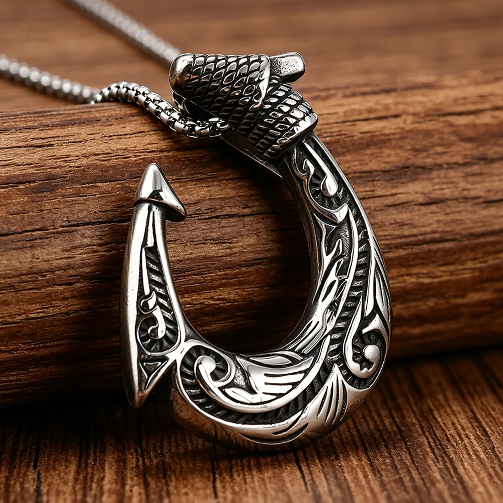 Battle Rope Anchor - Stainless Steel Magic Fish Hook Pendant