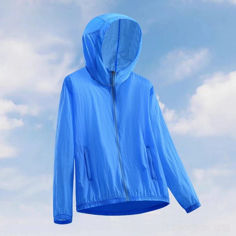 11XL Sunscreen Coat Fatty Summer New Big Size Men's Outdoor Leisure Breathable Hooded Coat 170kg 10XL