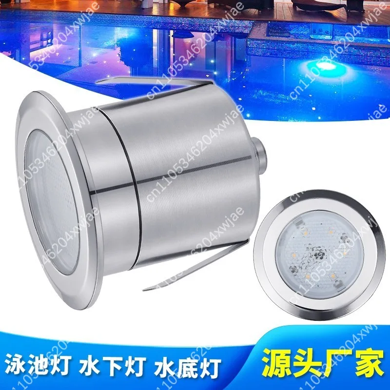 IP68 Stainless Steel Underwater LED Pool Light 12V 24V Recessed Small Round Submersible Lamp
