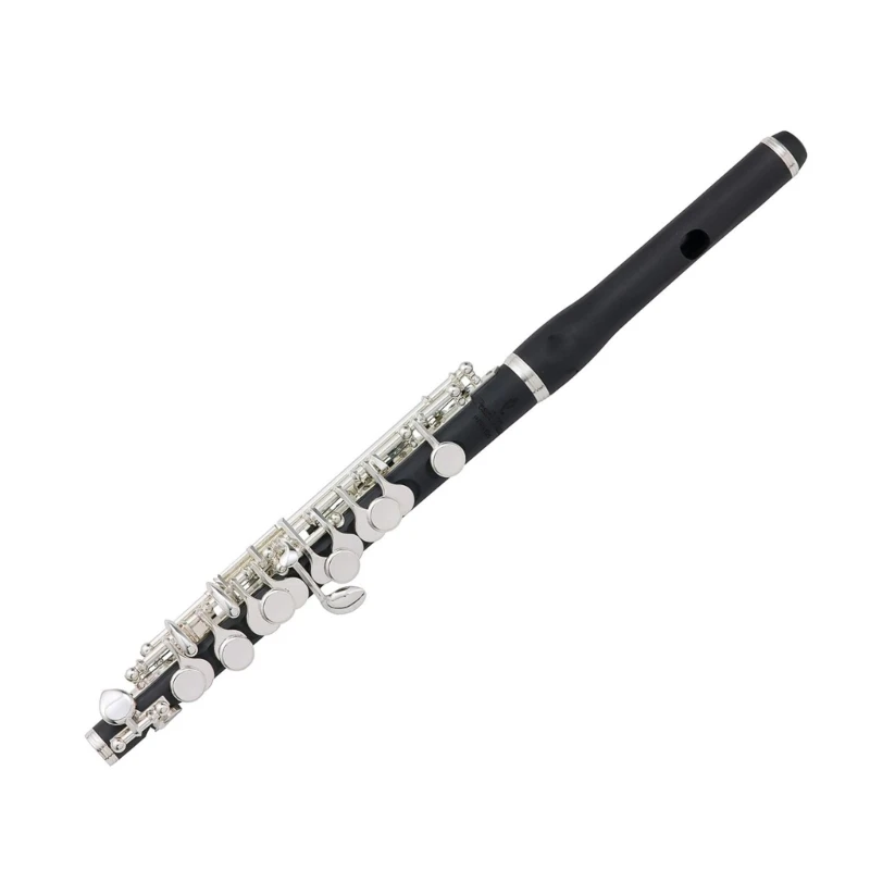 YY Key of C Piccolo Flute 16 Hole Piccolo with PU Leather Box & Cleaning Tool for Beginner Kids Student Piccolo Instrument