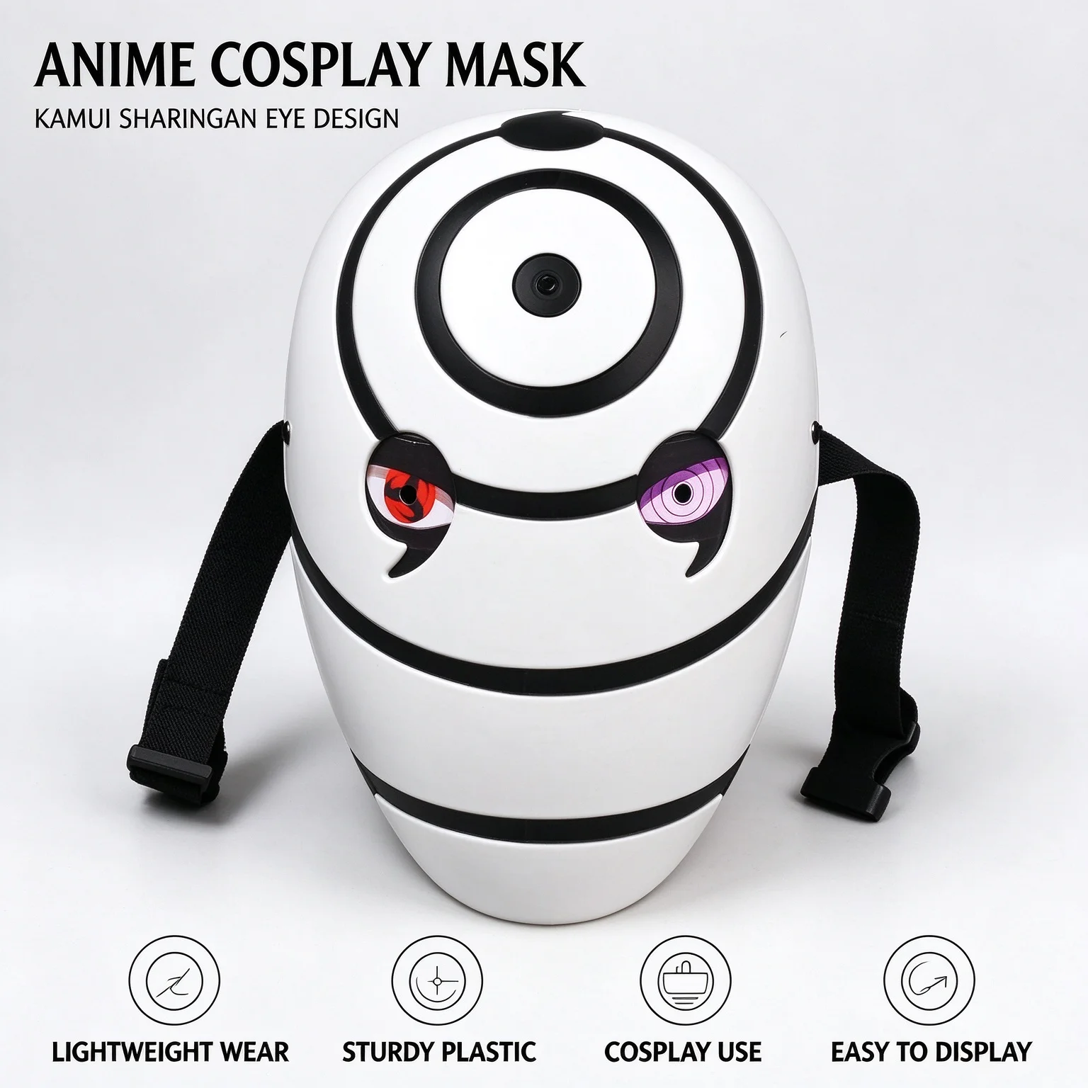 White Helmet Mask Akatsuki Organization Cos Prop Thick Plastic Non Glow Sharingan Rinnegan Full Face Mask For Cosplay Show