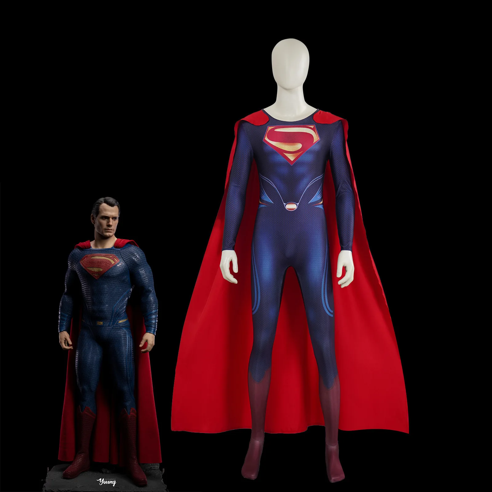 

Halloween Costume Of Superman From Krypton Also Known As Man Of Steel Clark Kent Stage Performance Costume