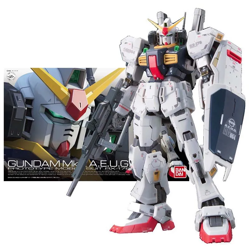 Bandai-Kit de figurines d'anime Gundam pour enfants, figurines d'action Gundam, RG 1/144, Mk 2 AEUG, Mobile imbibé, Gunpla, jouets pour garçons, cadeaux pour enfants