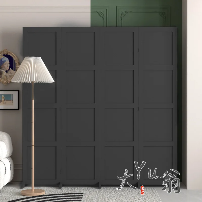 Pure white screen folding living room mobile modern office hotel entrance partition photography cream style folding screen