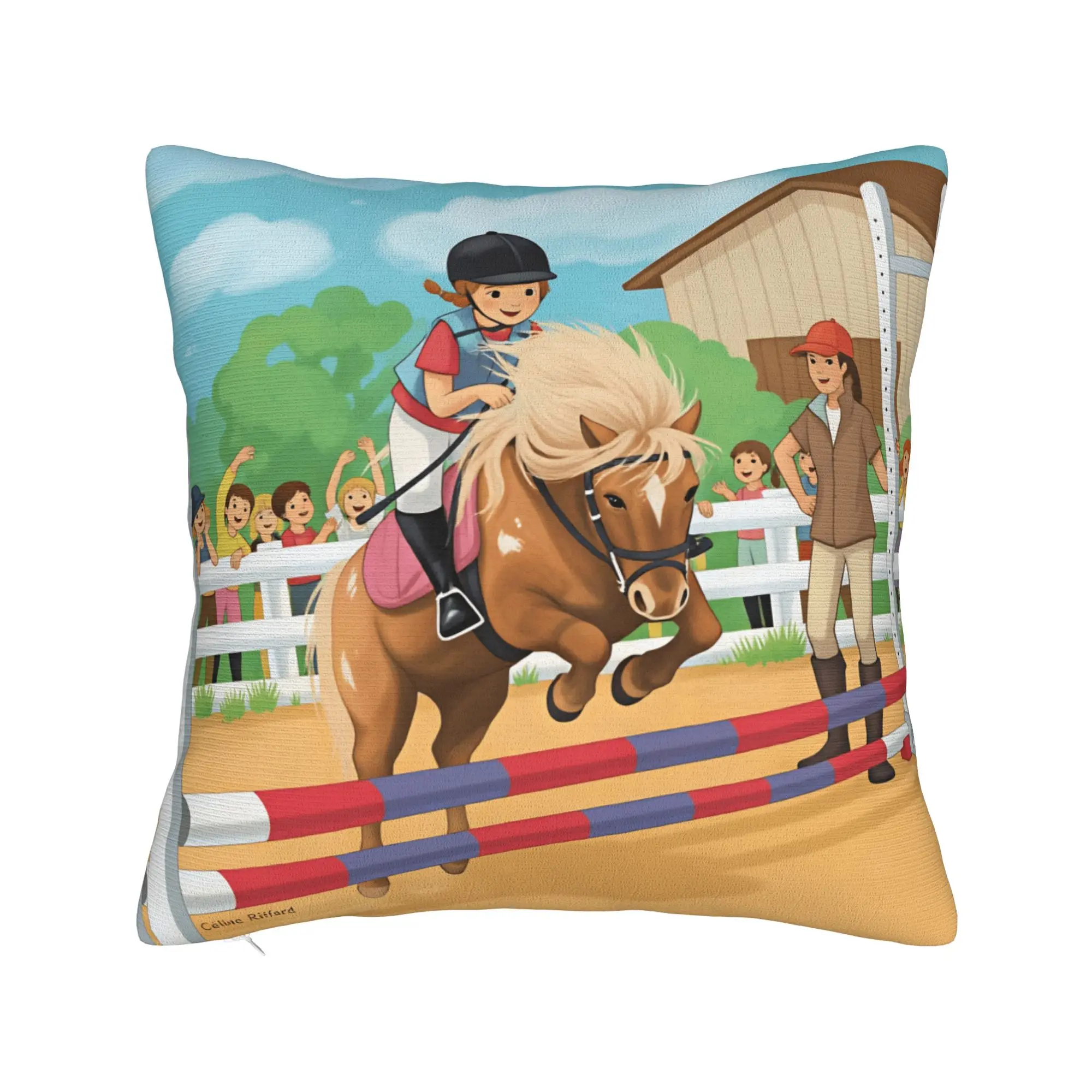 Equestrian Pillow Case  Graphic Pillow Cover Kawaii Cushion Cover For Living Room Sofa