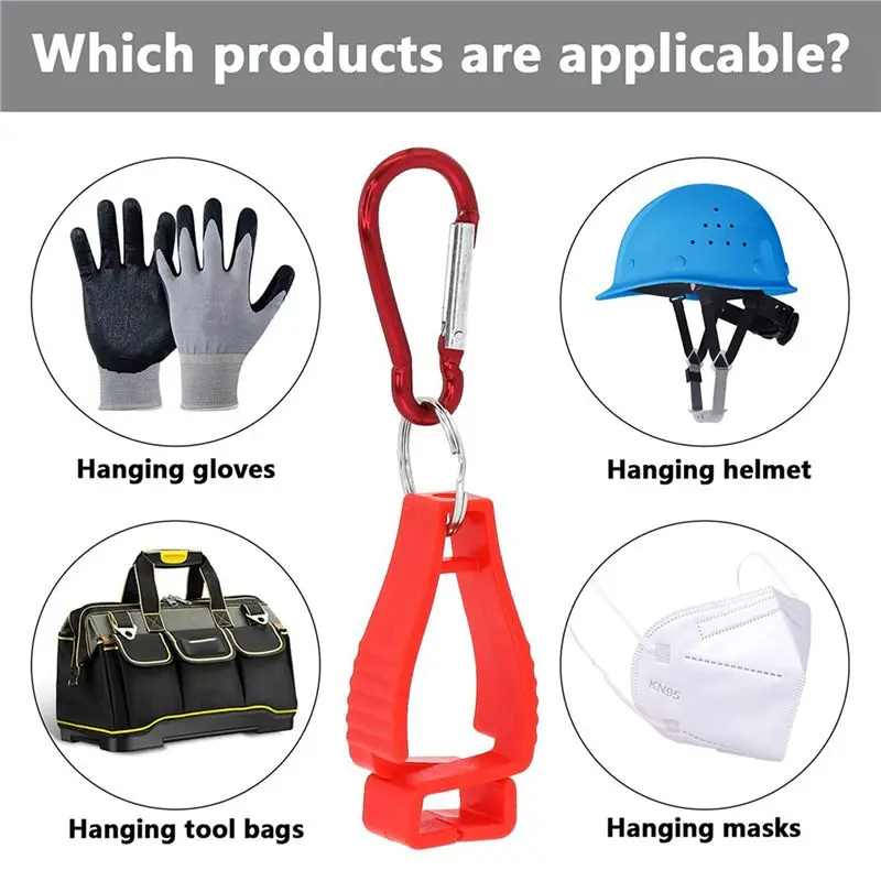 AT63 18 Pcs Glove Clip for Work Glove Holders Metal Carabiners Belt Clip Waist Hanger Clamp for Construction Worker