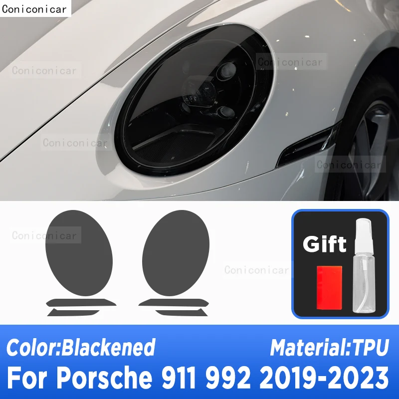 Voor Porsche 911 992 2019-2023 Auto Exterieur Koplamp Anti-Scratch Front Lamp Tint Tpu Beschermende Film Reparatie accessoires Sticker