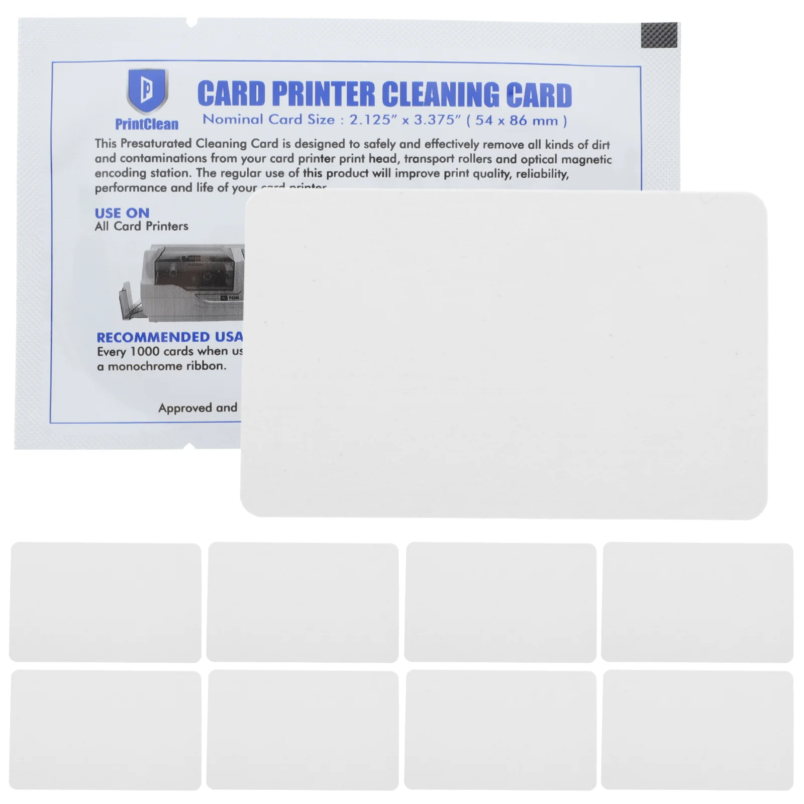 10-teiliges Terminal The Cleaning Card Wiederverwendbares Werkzeug für Drucker Universal White Reader Cleaners Cleanser