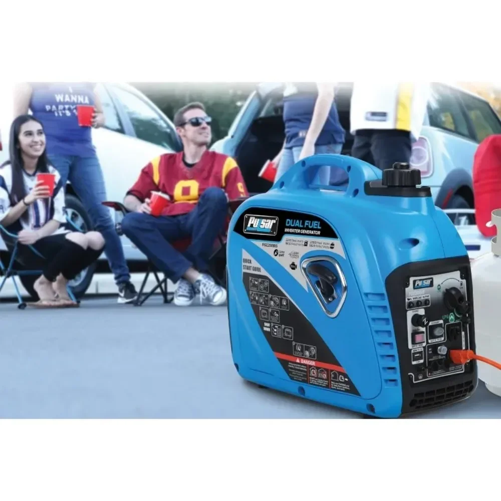 

B 2,200W Portable Dual Fuel Quiet Inverter Generator with USB Outlet & Parallel Capability, CARB Compliant, PG2200BiS