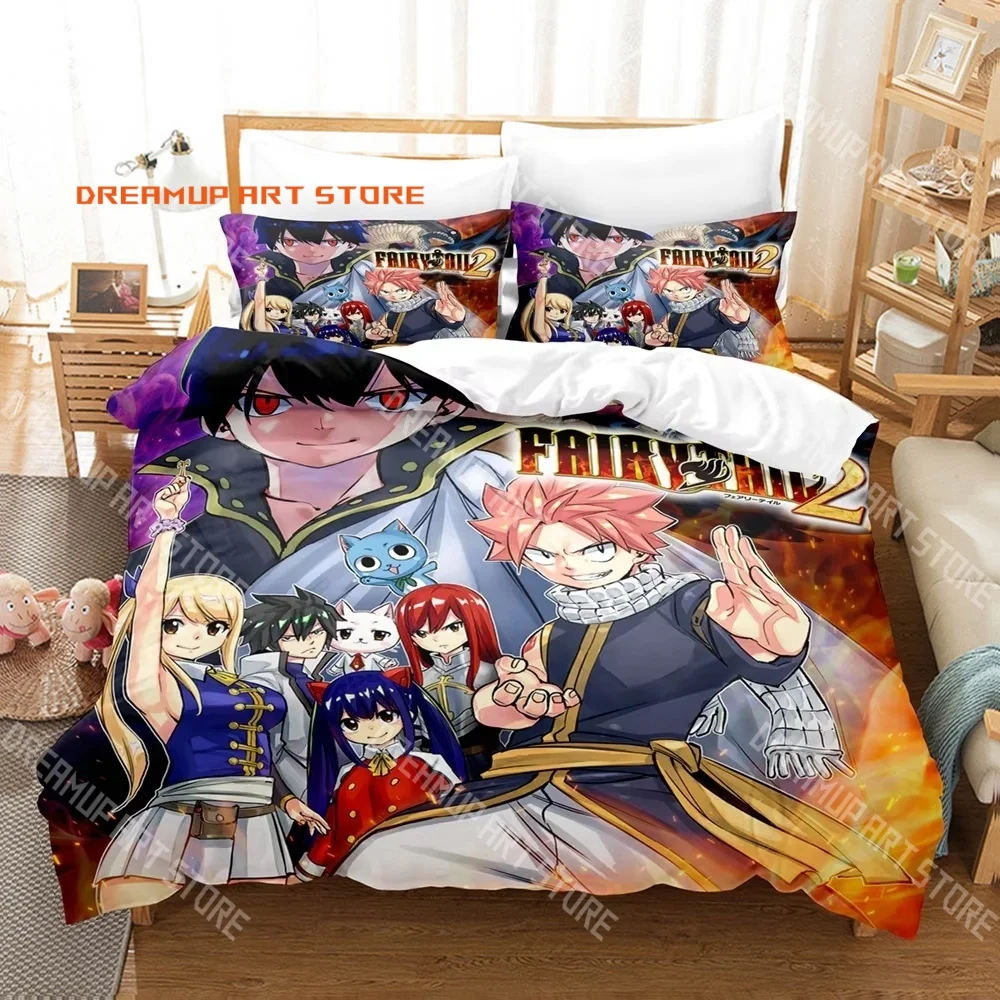 2026 3D Print Fairy Tail Guild Logo Anime Bedding Set Single Twin Full Queen King Size Bed Set Adult Kid Bedroom Duvetcover Set