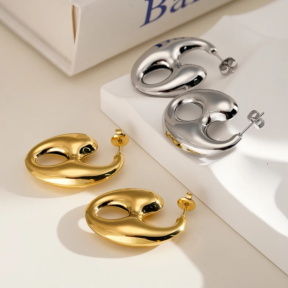 

ENFASHION Aretes De Mujer Hollow Pig Nose Stud Earrings For Women's Stainless Steel 18K Gold Plated Jewelry Harajuku E251751