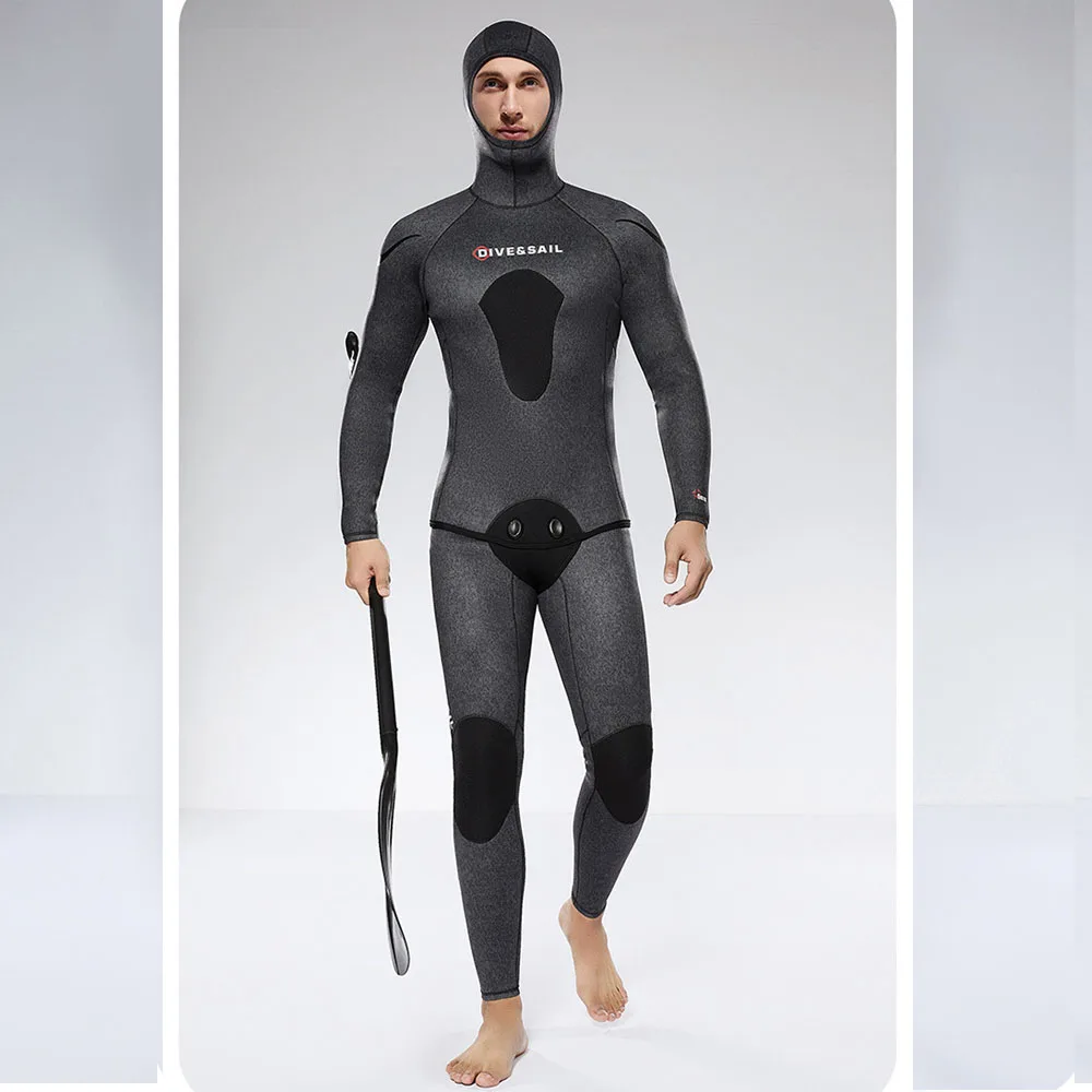 

Premium 3mm CR Neoprene Wetsuit Open Cell Hoodie Full Body 2-piece Scuba Dive Suit Thermal For Spearfishing Surfing Snorkeling