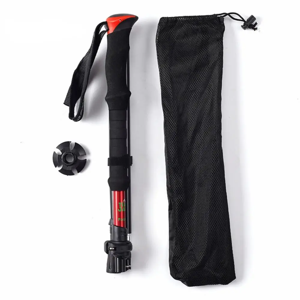 Aluminum Outdoor Trekking Poles EVA Quick Adjustable Locks Cross Country Cane Telescopic Colorful Walking Sticks Camping