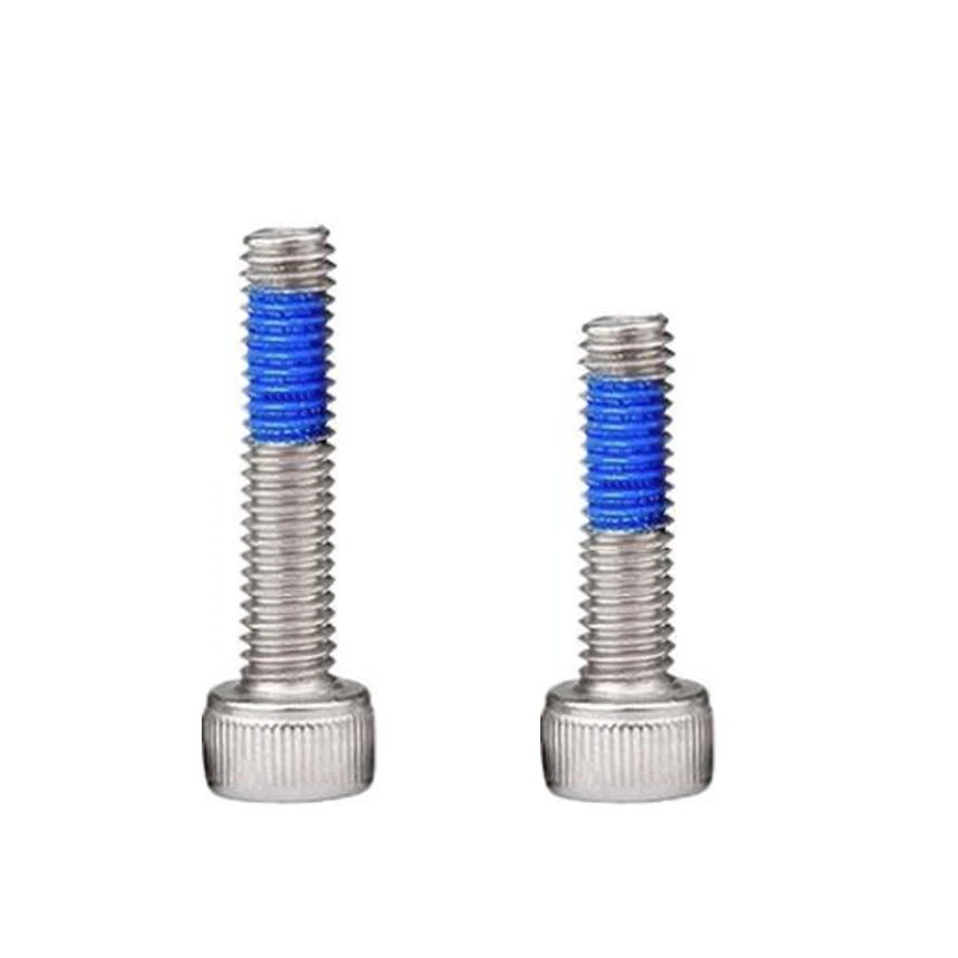 DIN912 M3/M4/M5/M6/M8/M10/M12 304 Stainless Steel Anti-Loose Anti-Skid/Full Hex Socket Head Cap Dispensing Glued Screw Bolt