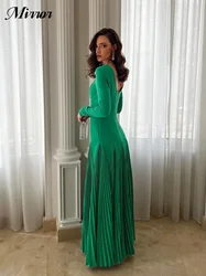 Mirror Dress Elegant Vintage Sweet Green Ruffle Sexy Backless Customized Formal Occasion Ball Prom Dress Evening Party Gowns