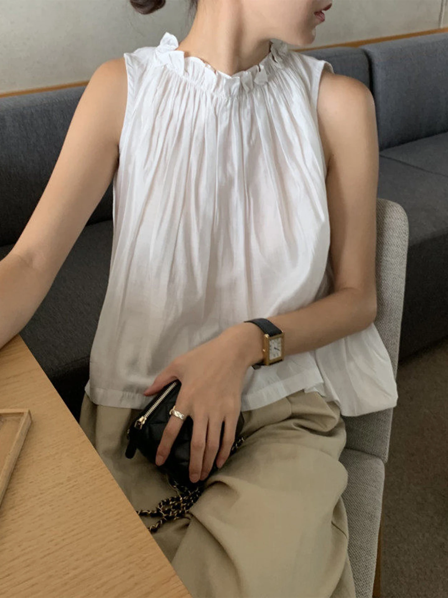 Halter Neck Top - بلوزة نسائية صيفية فضفاضة بدون أكمام