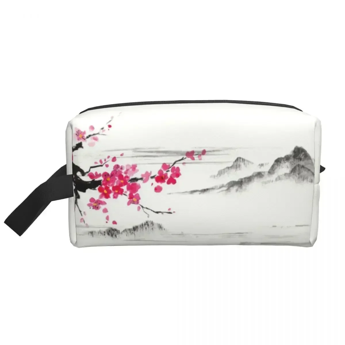 Sakura Tree Cherry Blossom Cosmetic Bag Women Cute Large Capacity Japanese Flower Makeup Case Beauty Storage Toiletry Bags