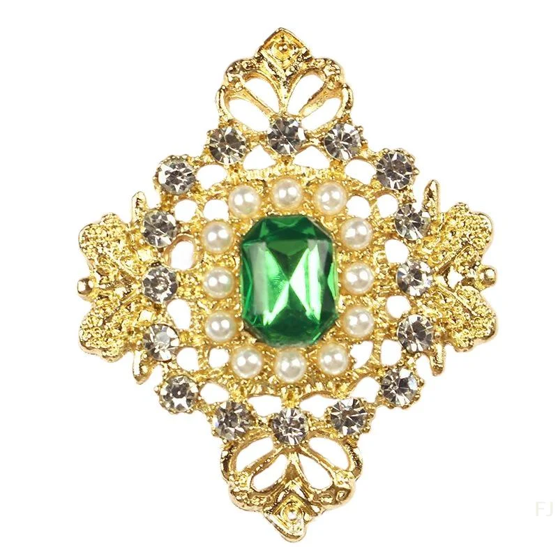 [YU] 5 szt. 27*33mm Stop Metalu Platerowany Złotem Guziki z Płaskim Tyłem Cyrkonie Perła Rękodzieło DIY Akcesoria Jubilerskie