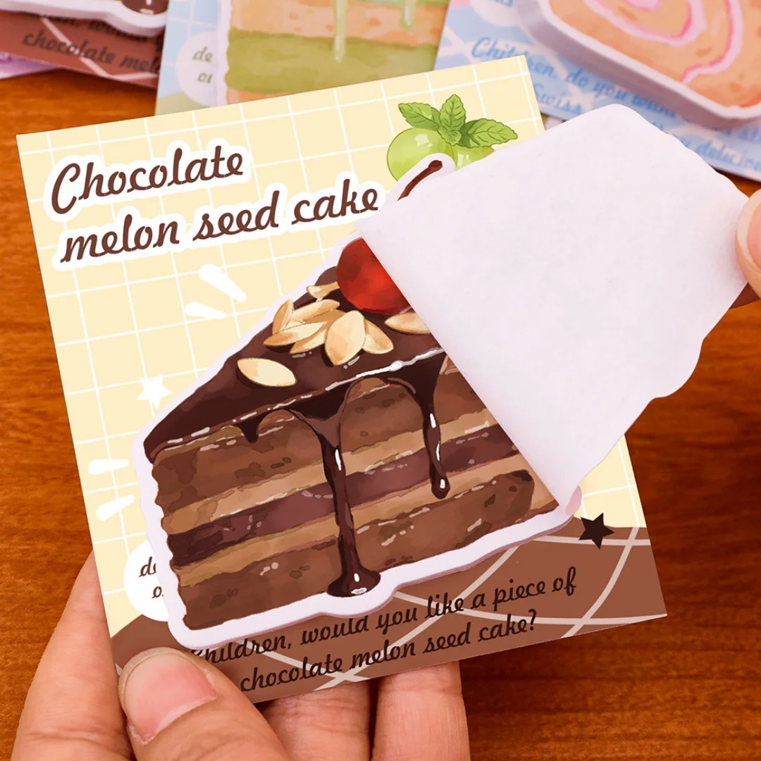 120 Sheet Cute Cake Dessert Sticky Notes Kawaii Pastry Memo Pad Chocolate Cake Sticky Notes For Journaling Planner School Office