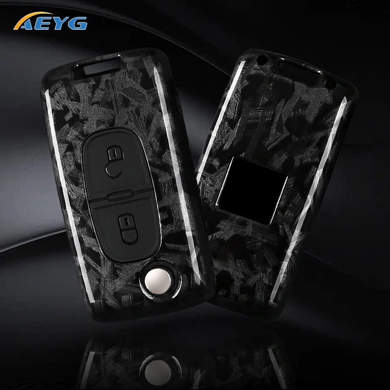 ABS Carbon Fiber Car Key Case Cover For Peugeot 107 207 307 308 407 607 3008 5008 Citroen Xsara Picasso C5 C6 C8 Accessories