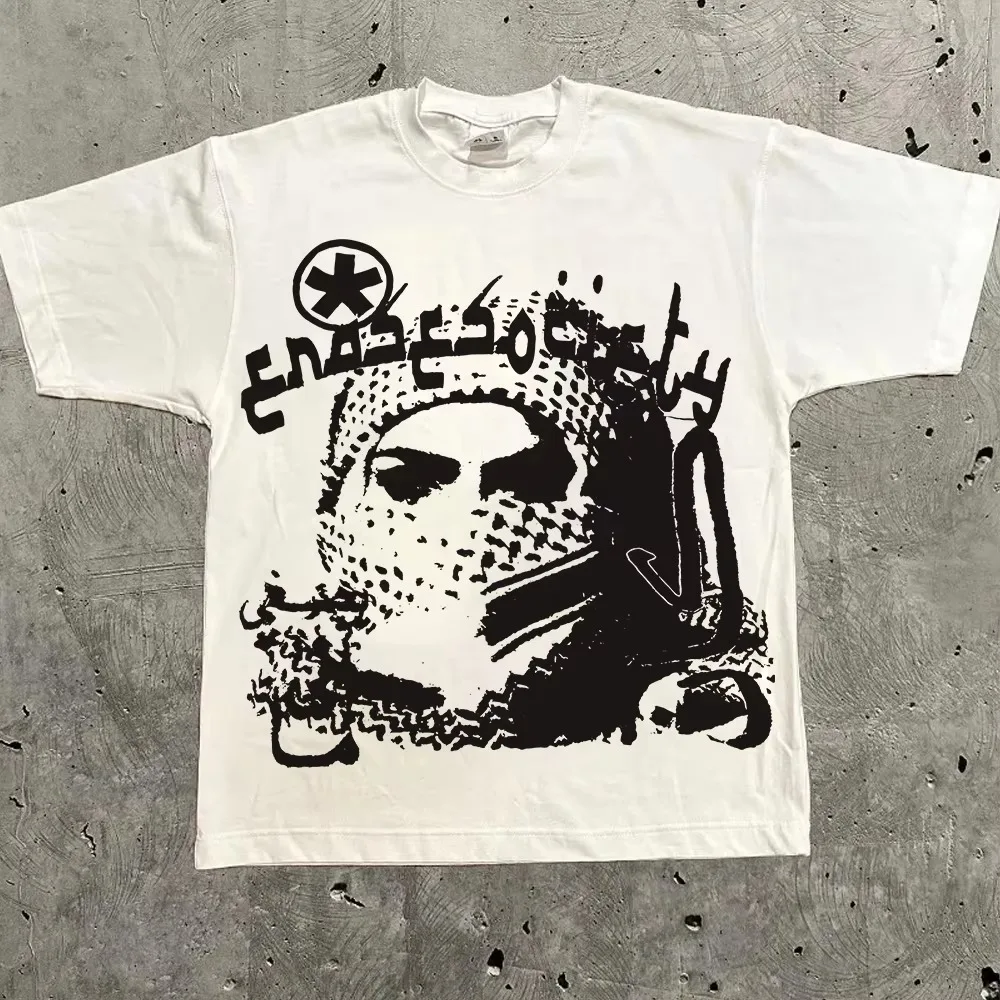 All‑Seeing Eye Gothic Grunge Graphic Tee Cotton Mens Womens T-Shirt Y2K Streetwear