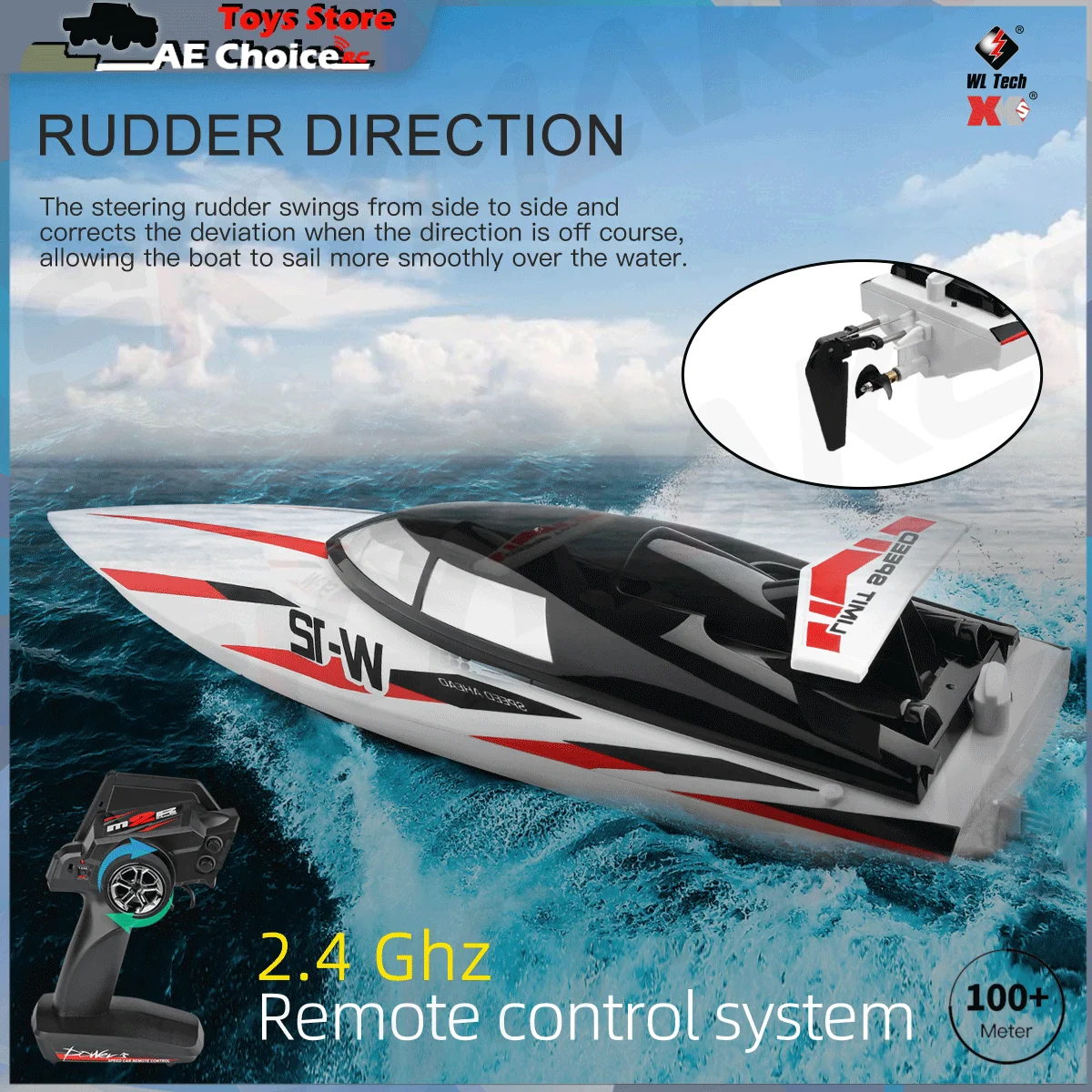 Wltoys RC قارب Wl912 35 كيلومتر/ساعة قارب سباق عالي السرعة 2.4 جيجا هرتز كابس الحماية المهنية التحكم عن بعد قارب لعب للأطفال هدية #4