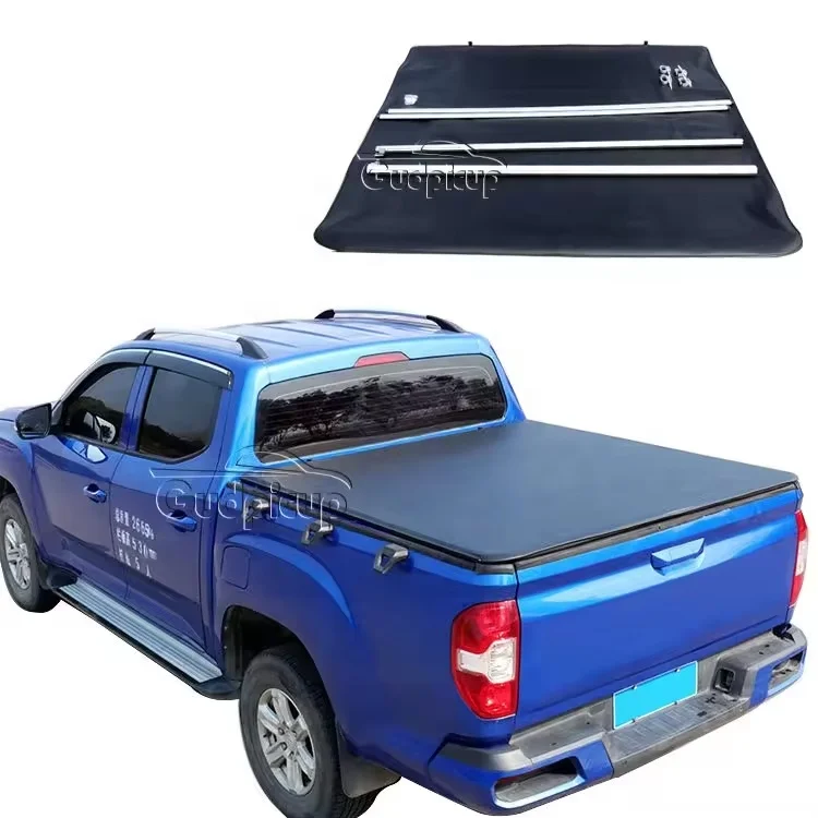 

Pickup Tonneaucover Great Wall Poer Truck Bed Cover 2015 Hilux Revo Vigo Soft Roll up Tonneau Cover for Silverado Silver Tundra