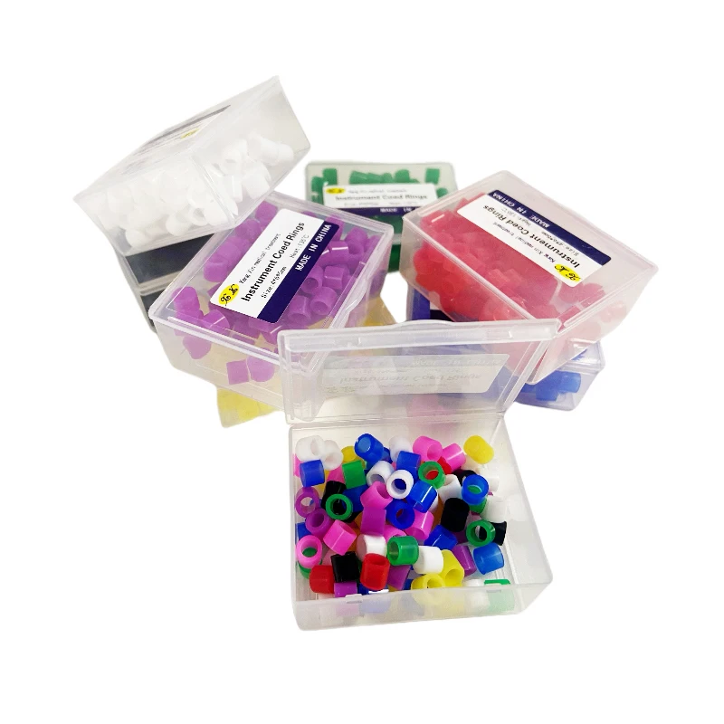 100 個歯科識別器具コードリングオートクレーブ歯科矯正シリコーンサークル口腔ケア歯科ツール用品