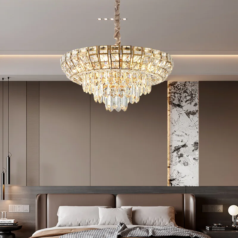 Light luxury crystal living room, new high-end atmosphere, dining room, master bedroom lamp, chandelier image 4