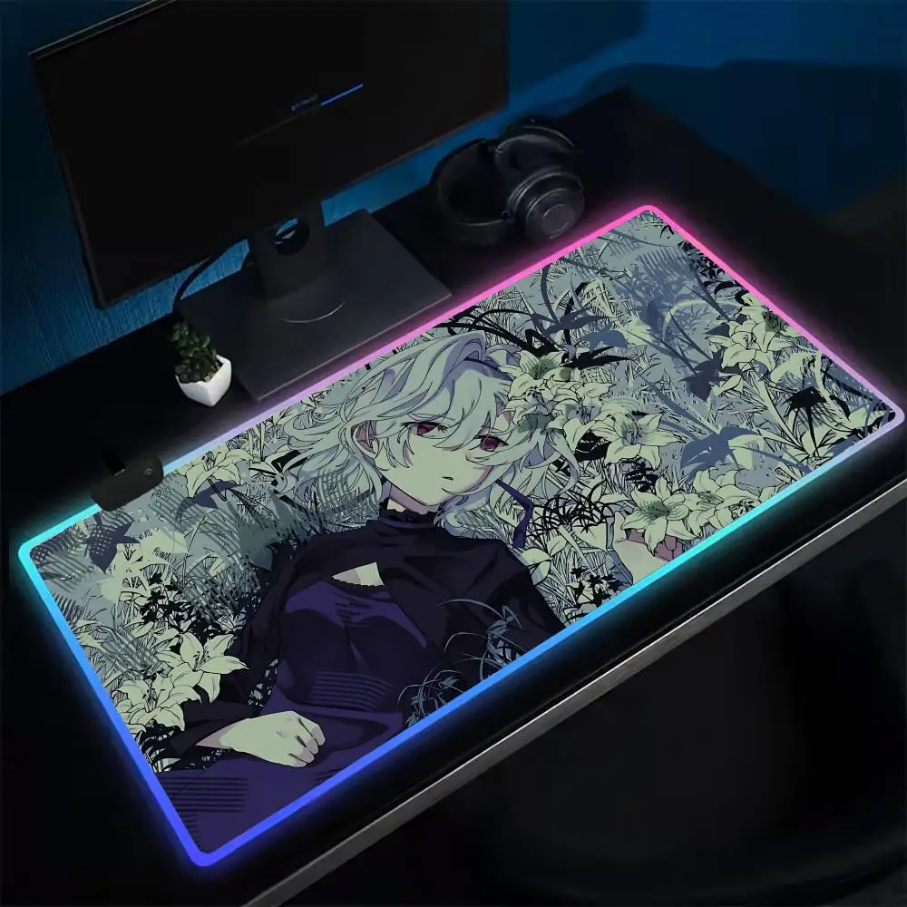 

Anime Darker than Black Mouse Pad Anime Gaming Mouse Pad LED Table Pads Backlit Rubber Desktop XXL RGB Desk Mats