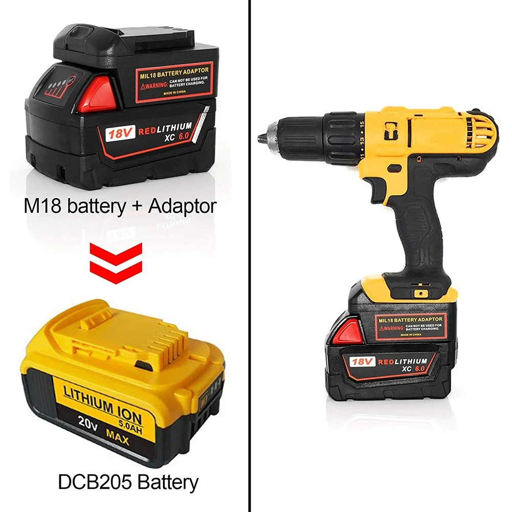 MIL18DL Battery Converter Adapter for M18 Series Convert To 20V Battery Use for Dewalt 18/20 Volt Power Tool