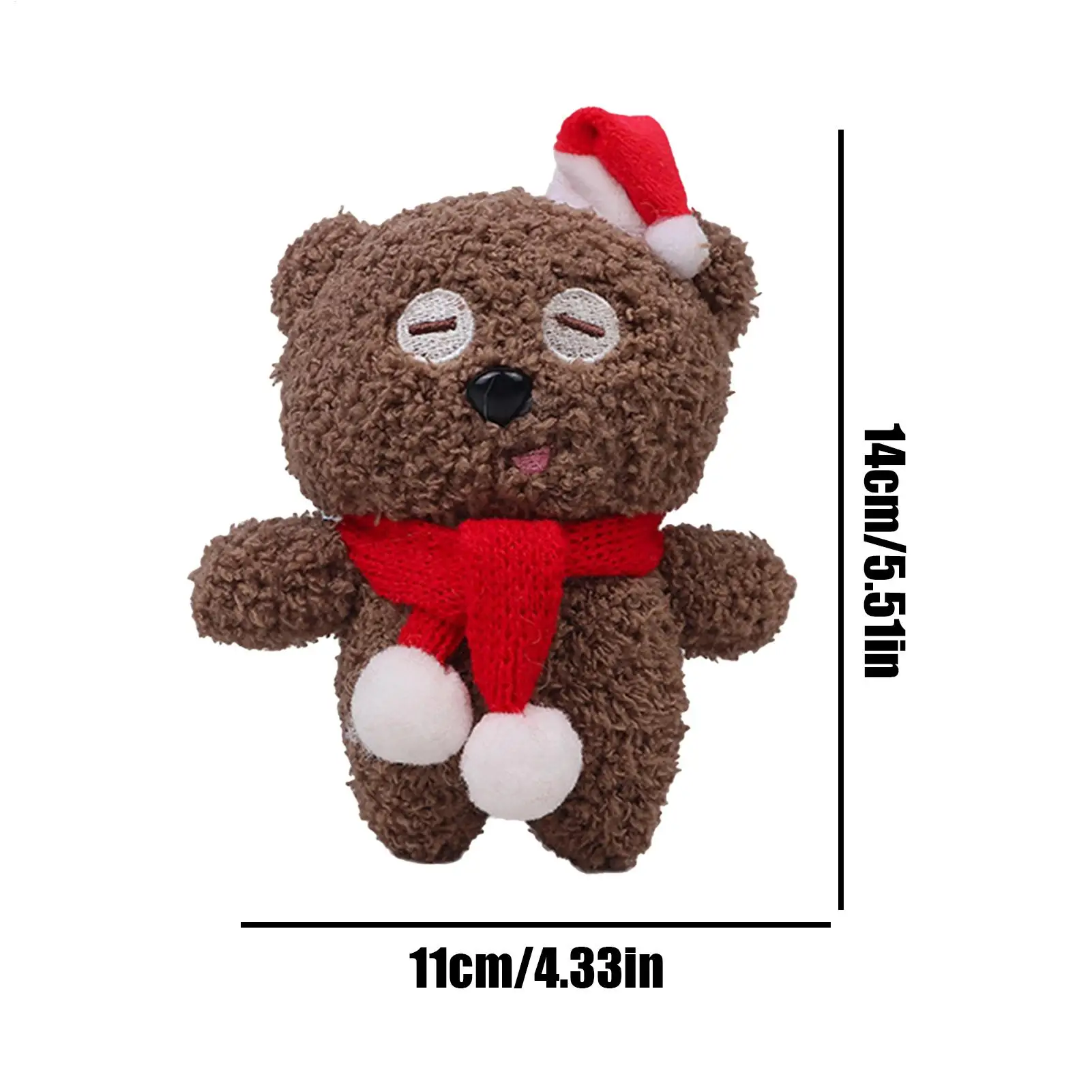 Bär Plüsch Schlüsselanhänger Plüsch Weihnachten Schlüsselanhänger Dekor Weicher Bär Puppenanhänger für Kinder Erwachsene Tasche Rucksack Geldbörse Reise Schule