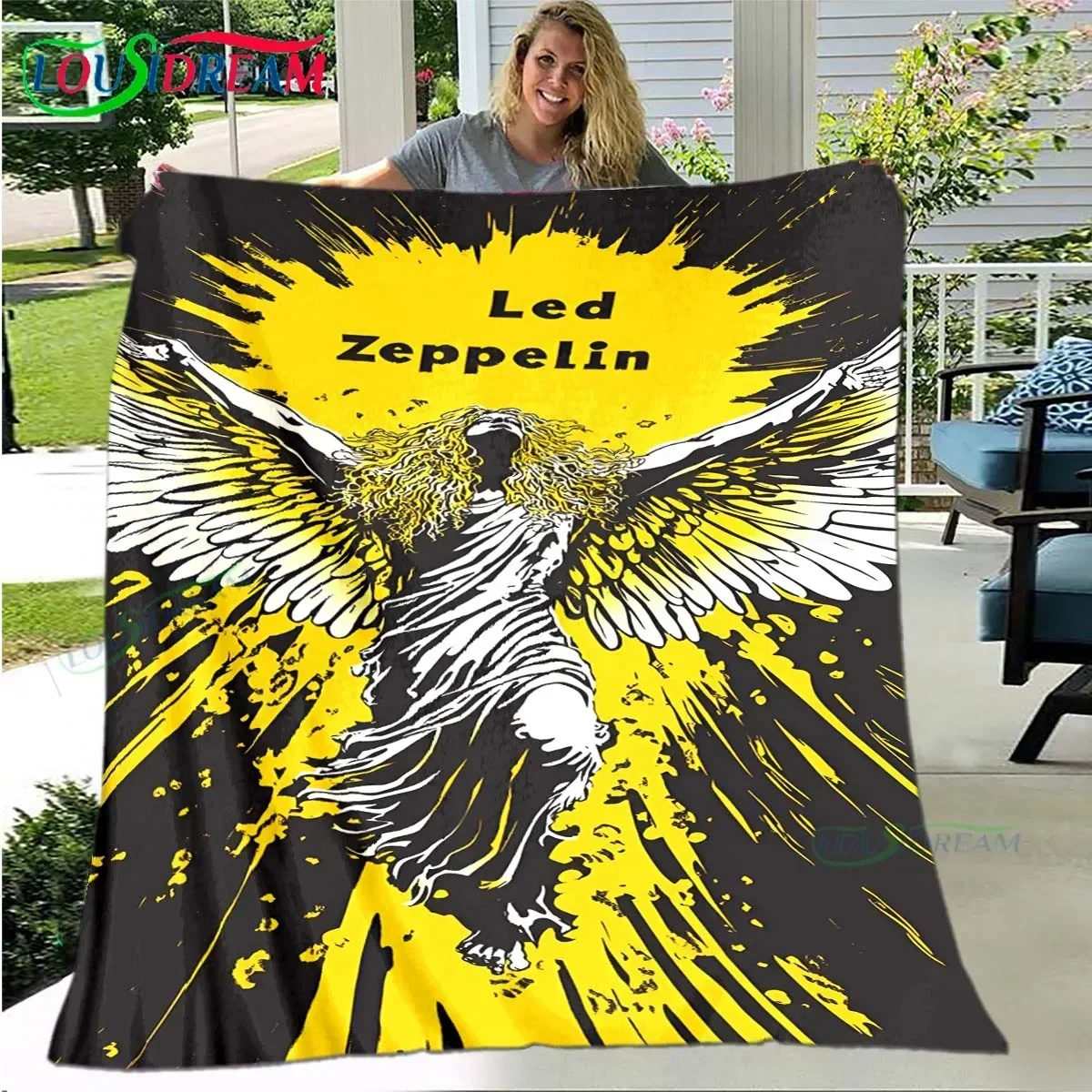 

Pop Singer L-Led-Zeppelin Blanket,Flannel Throw Blanket for Home Bedroom Bed Sofa Picnic Office Hiking Leisure Nap Birthday Gift