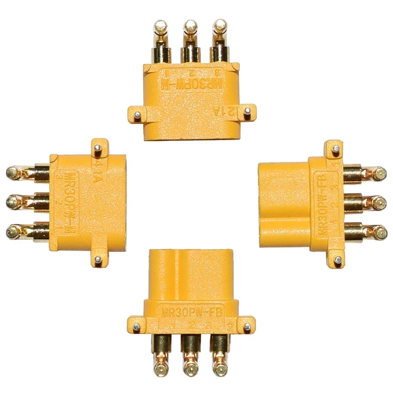 10 قطعة AMASS MR30PW MR-30 PCB 3-pin PCB ذكر أنثى 2 مللي متر رصاصة موصلات المقابس ل RC يبو بطارية مولتيكوبتر طائرة سيارات لعب