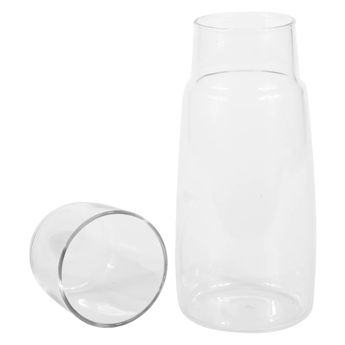 Conjunto de jarra de água de cabeceira transparente com copo de vidro para mesa de cabeceira do quarto, jarra de água noturna com vidro, com conjunto de copo